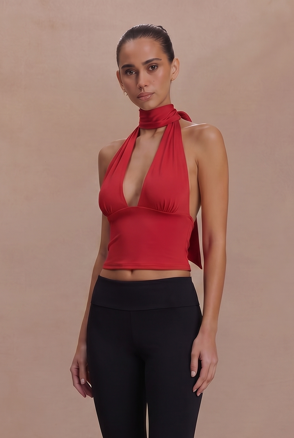 Summer new sexy neck strap low-cut back hollow camisole top