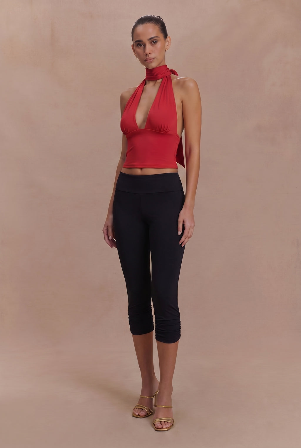 Summer new sexy neck strap low-cut back hollow camisole top