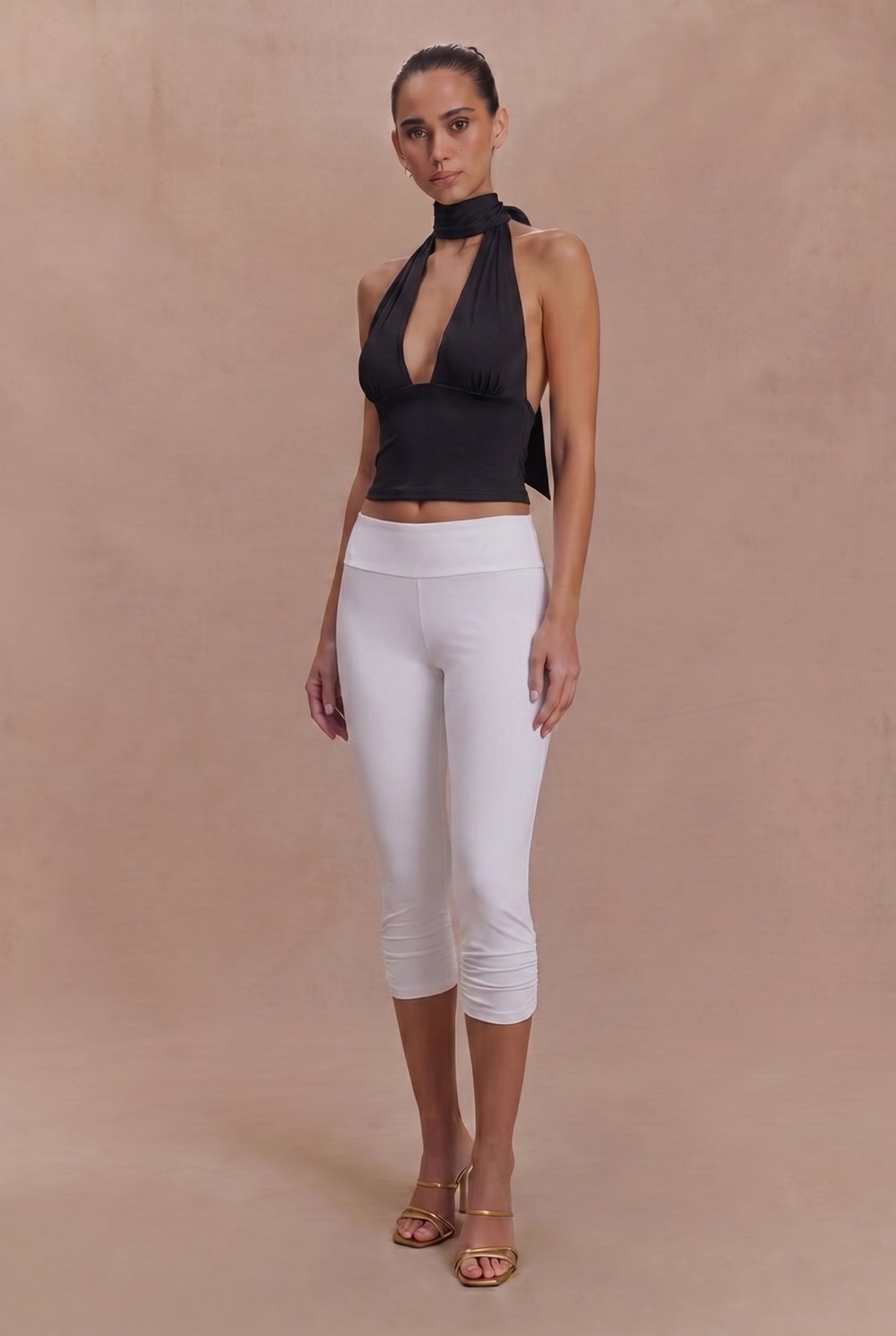 Summer new sexy neck strap low-cut back hollow camisole top
